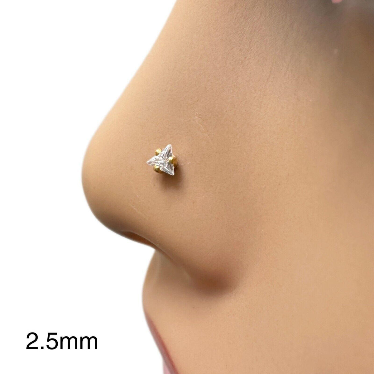 Boucles d'oreilles clous pour enfants en or jaune 22 carats serti clos rond 2,5-4,5 mm