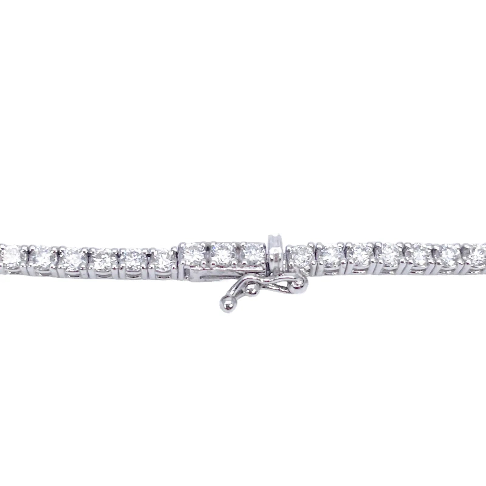 14ct White Gold Natural Diamond Tennis Necklace 5.96ct 17''inches 