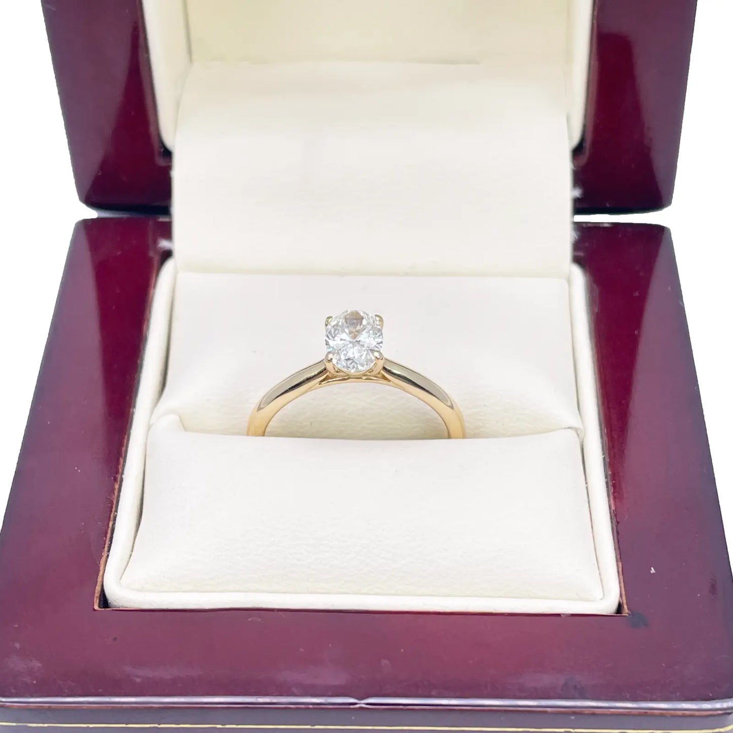 14ct Yellow Gold Natural Oval Diamond Solitaire Engagement Ring 0.70ct GIA Certified  Diamond Ring