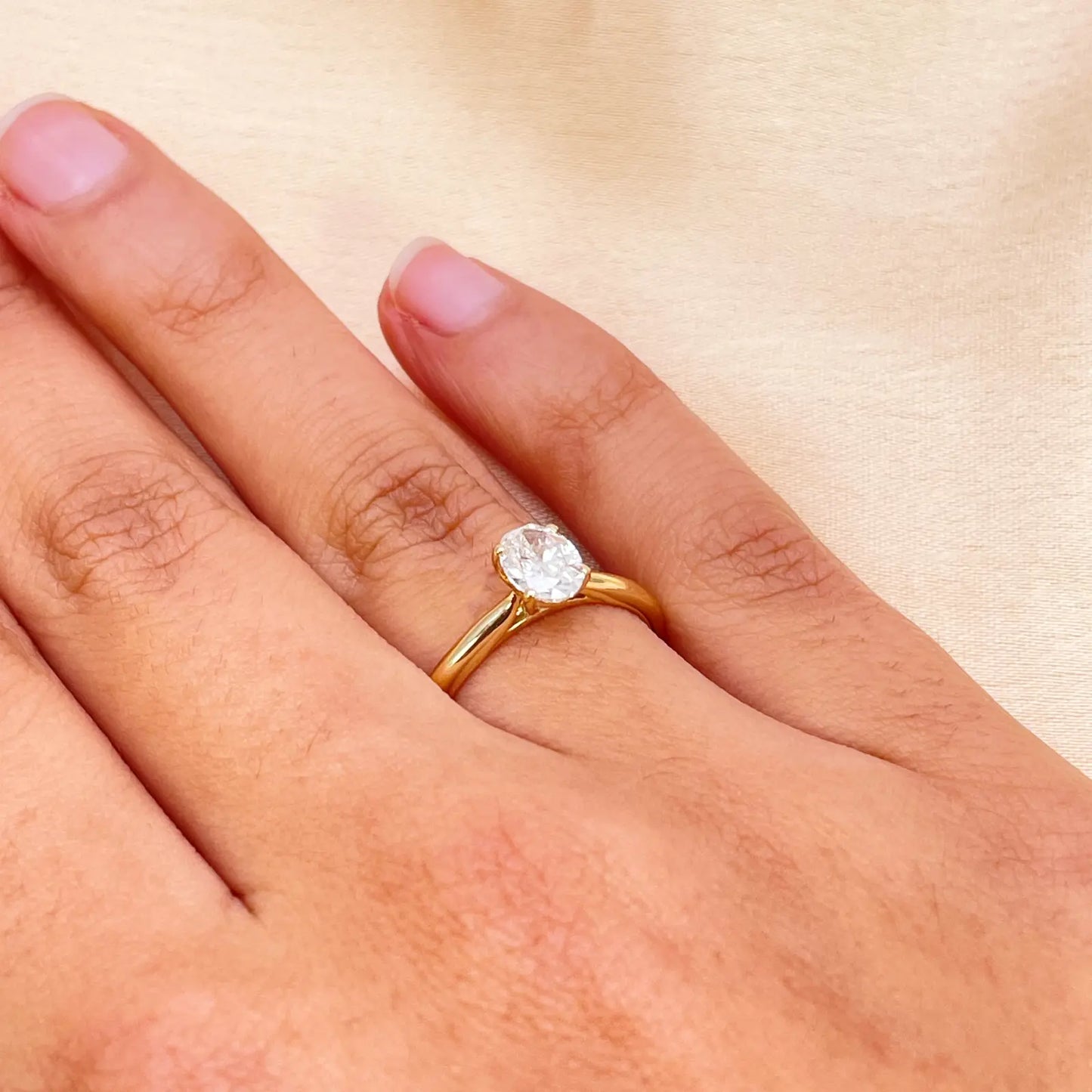 14ct Yellow Gold Natural Oval Diamond Solitaire Engagement Ring 0.70ct GIA Certified  Diamond Ring