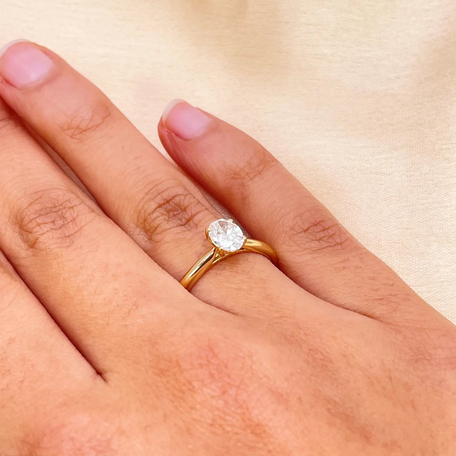 14ct Yellow Gold Natural Oval Diamond Solitaire Engagement Ring 0.70ct GIA Certified  Diamond Ring