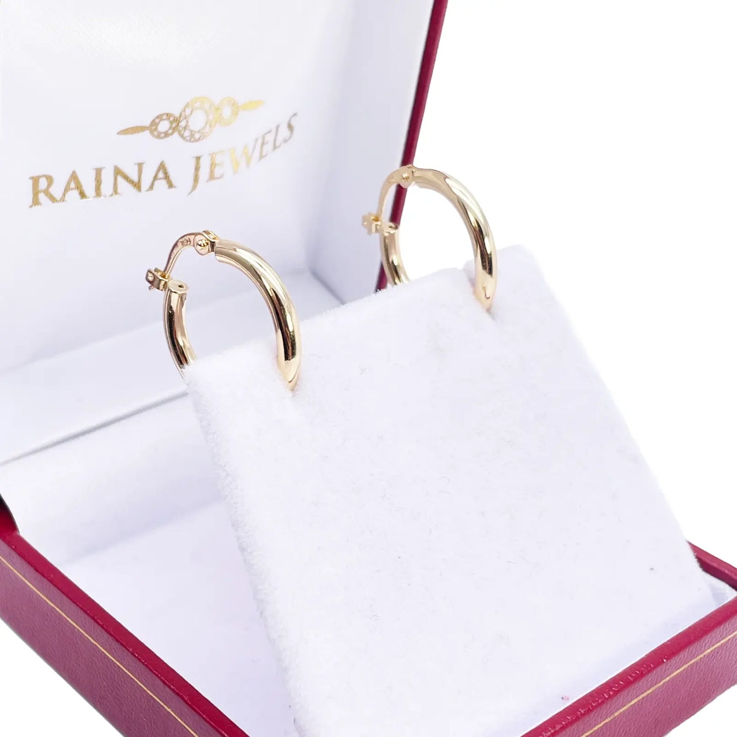 18ct Gold Hoop High Polished Minimalist Earrings 14.5mm Diameter  Diamond Bracelets