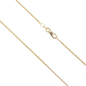 18ct Gold Snake Chain 16 Inches Necklace 1mm Width 