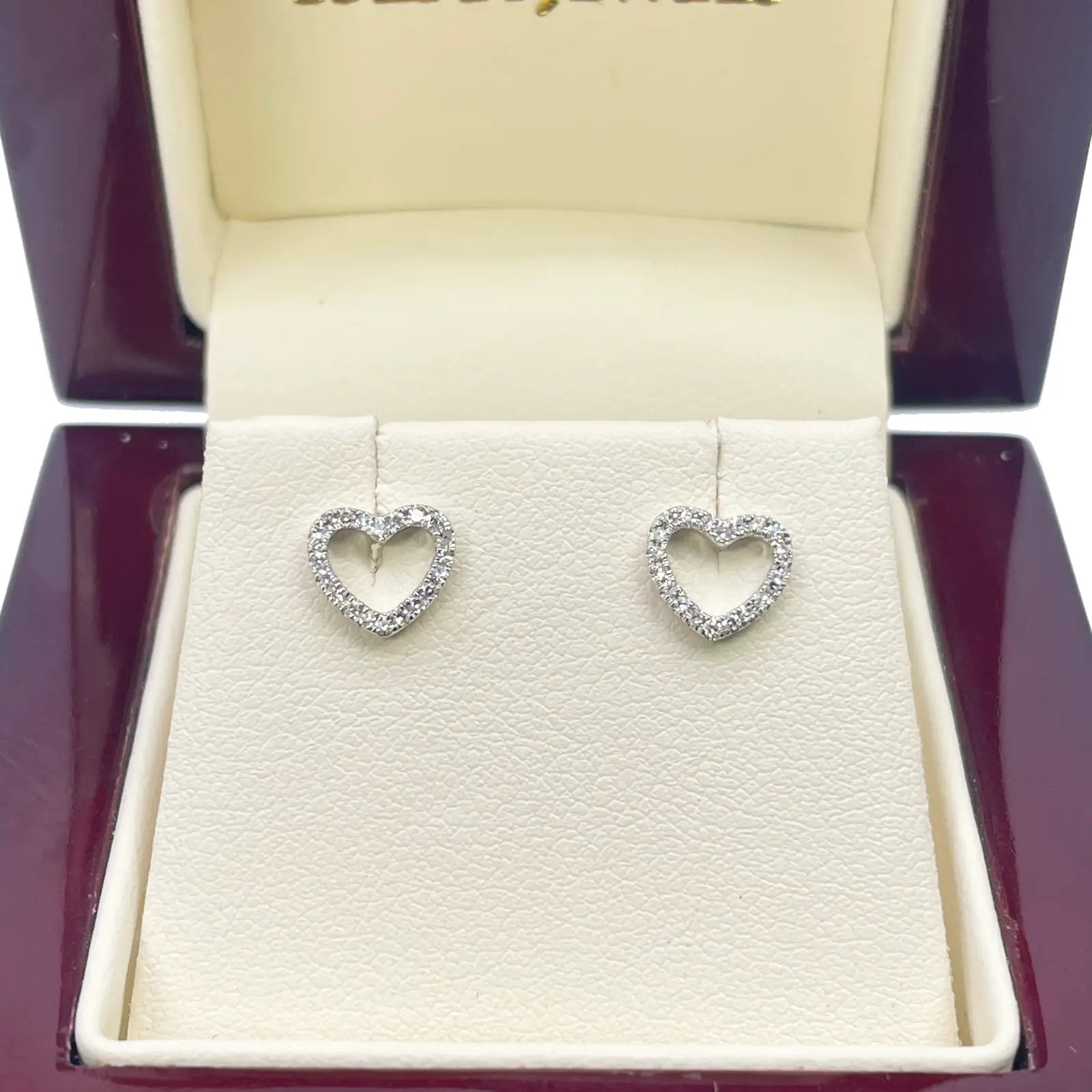 18ct Rose Gold Heart Natural Diamond Stud Earrings 0.12ct 
