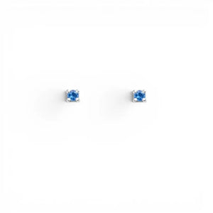 18ct White Gold Natural Round Sapphire Kids Children's Stud Earrings 0.04ct  Children's gold earring