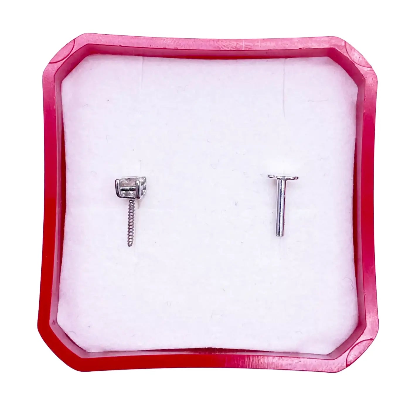 18ct White Or Yellow Gold Diamond Nose Stud Pin 0.15ct 4claw 3.4mm Width  Body Piercings