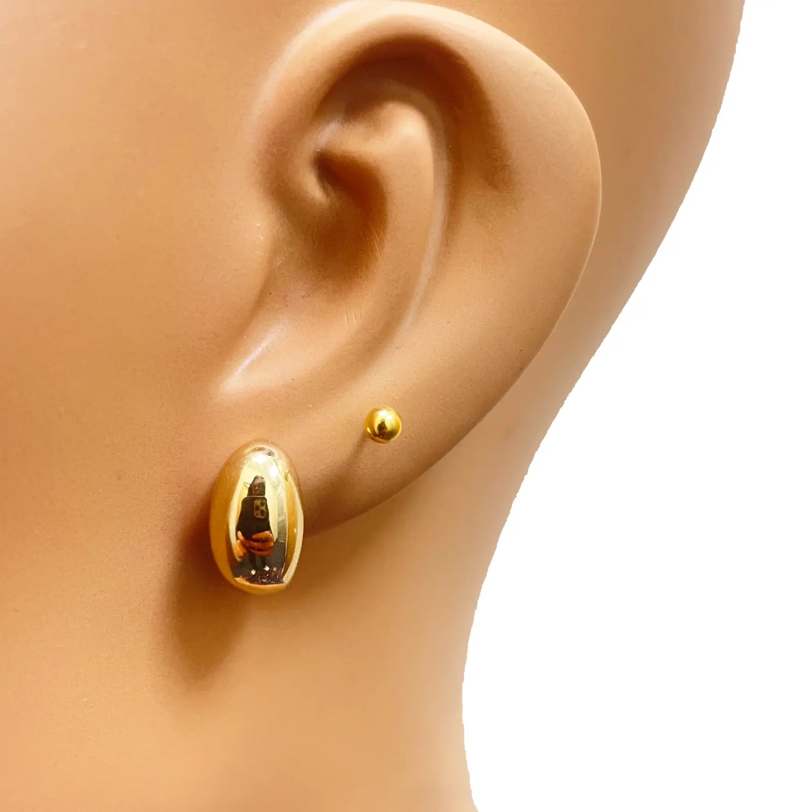18ct Yellow Gold High Polished Minimalist Chic Earrings 