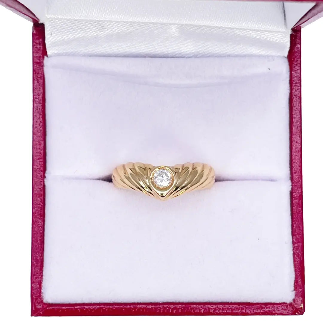 18ct Yellow Gold High Polished Solitaire Diamond Ring 0.10ct  Diamond Ring