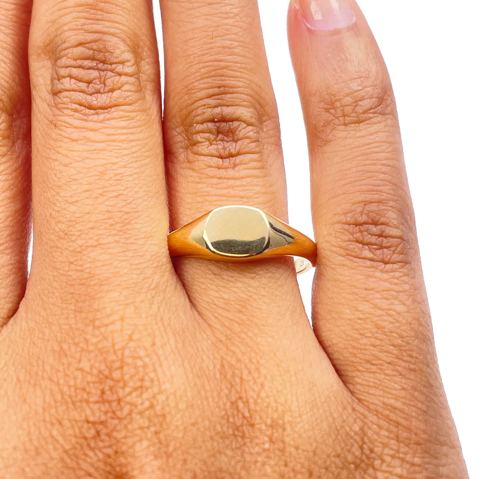 18ct Yellow Gold High Polished Square Men's Signet Ring 