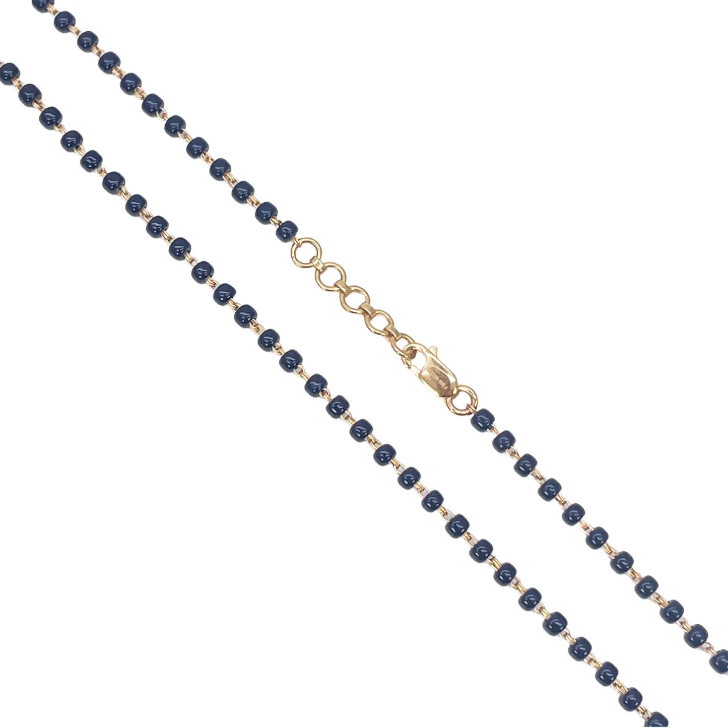 18ct Yellow Gold Mangalsutra Chain Black Beaded Necklace 18 inches 2.7mm Width¬† Mangalsutra Chains
