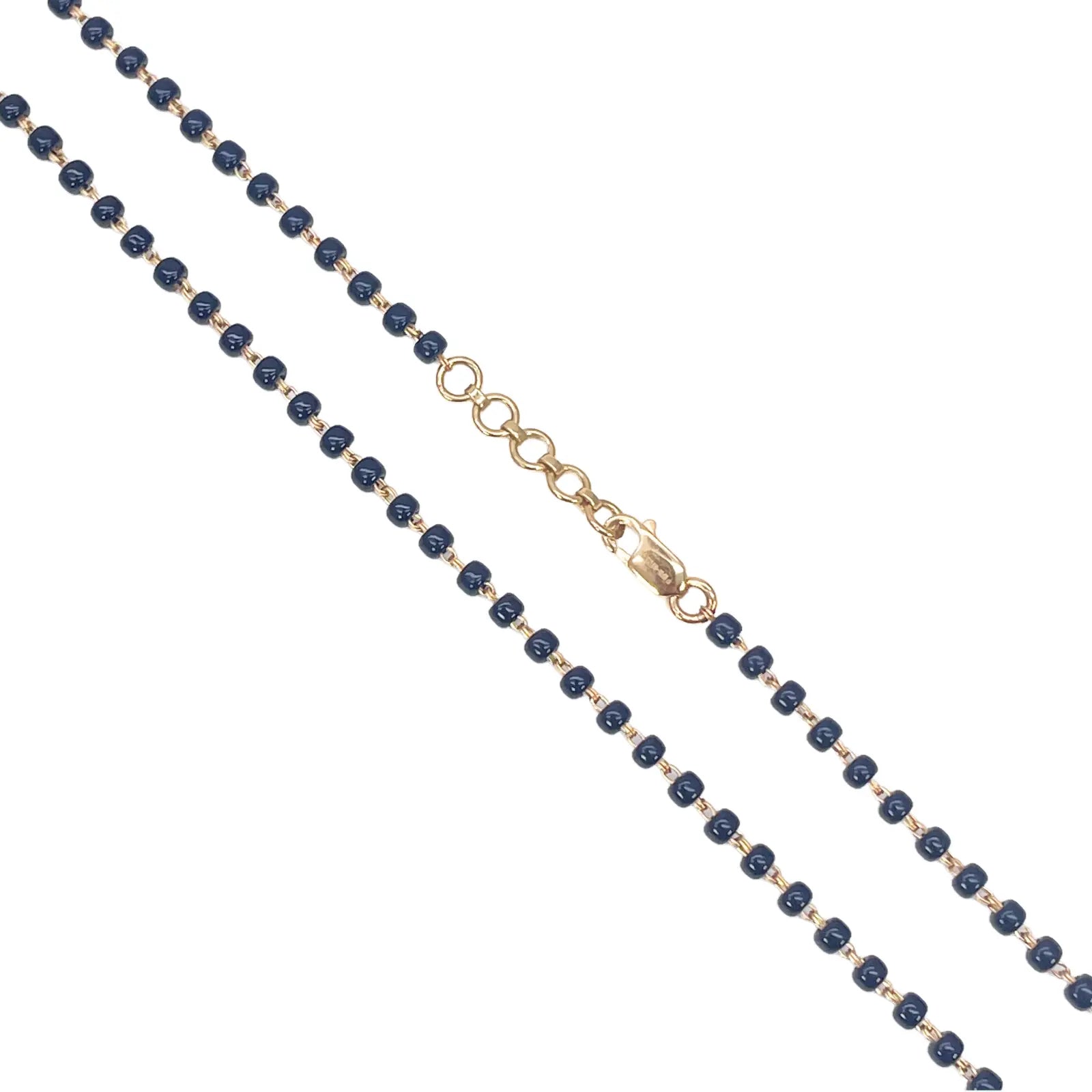 18ct Yellow Gold Mangalsutra Chain Black Beaded Necklace 18 inches 2.7mm Width¬† Mangalsutra Chains