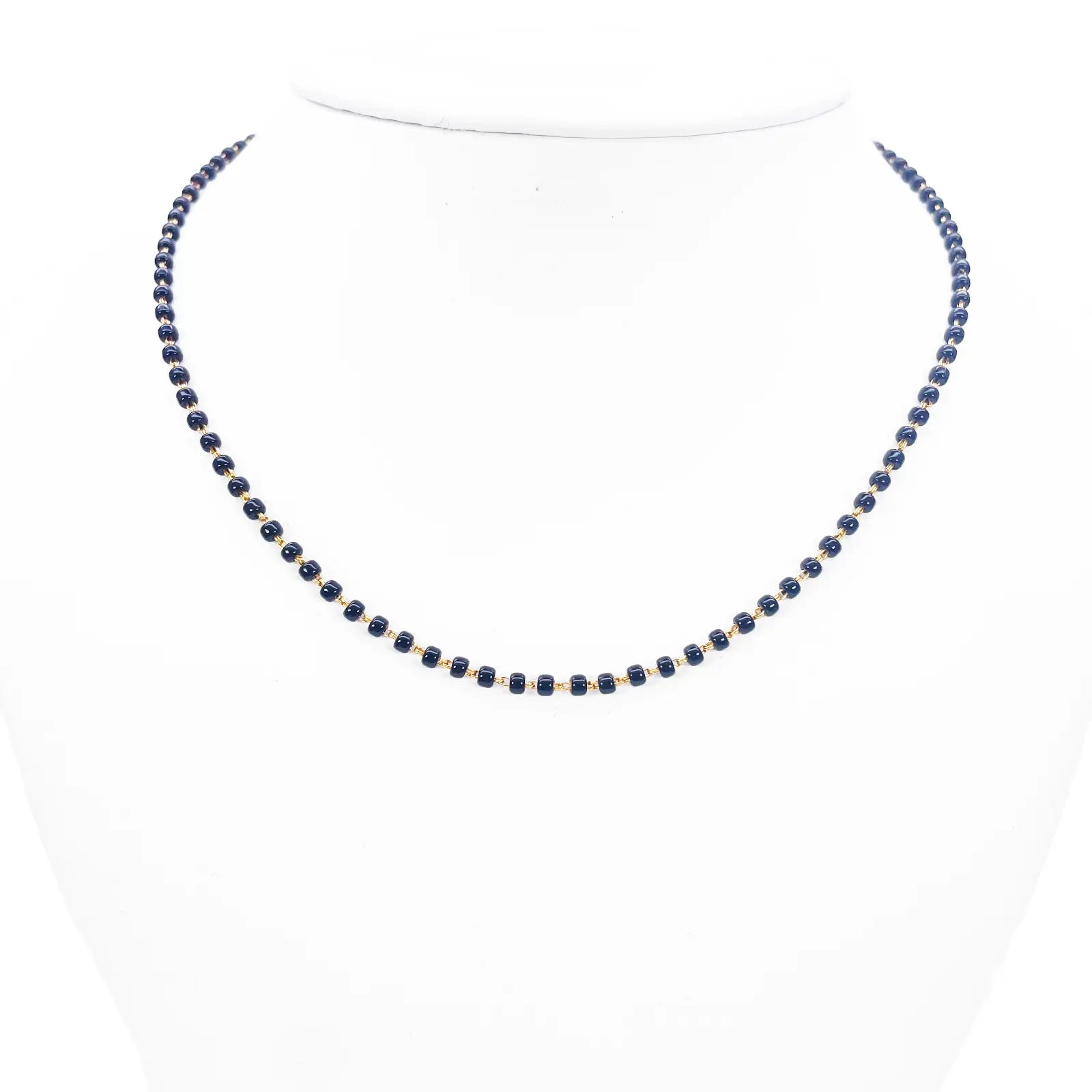 18ct Yellow Gold Mangalsutra Chain Black Beaded Necklace 18 inches 2.7mm Width¬† Mangalsutra Chains