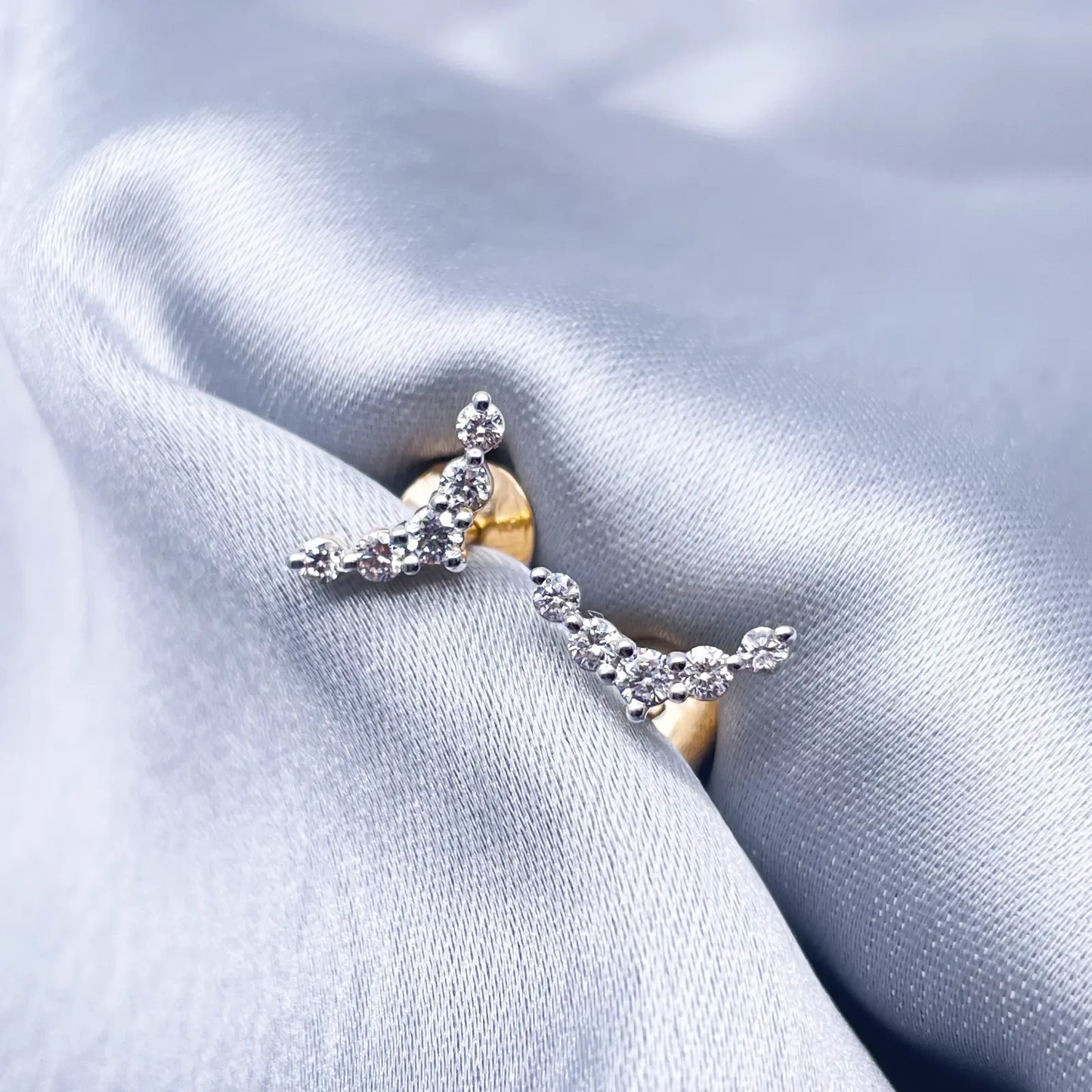 18ct Yellow Gold Natural Diamond Crawler/Climber Earrings 0.29ct 