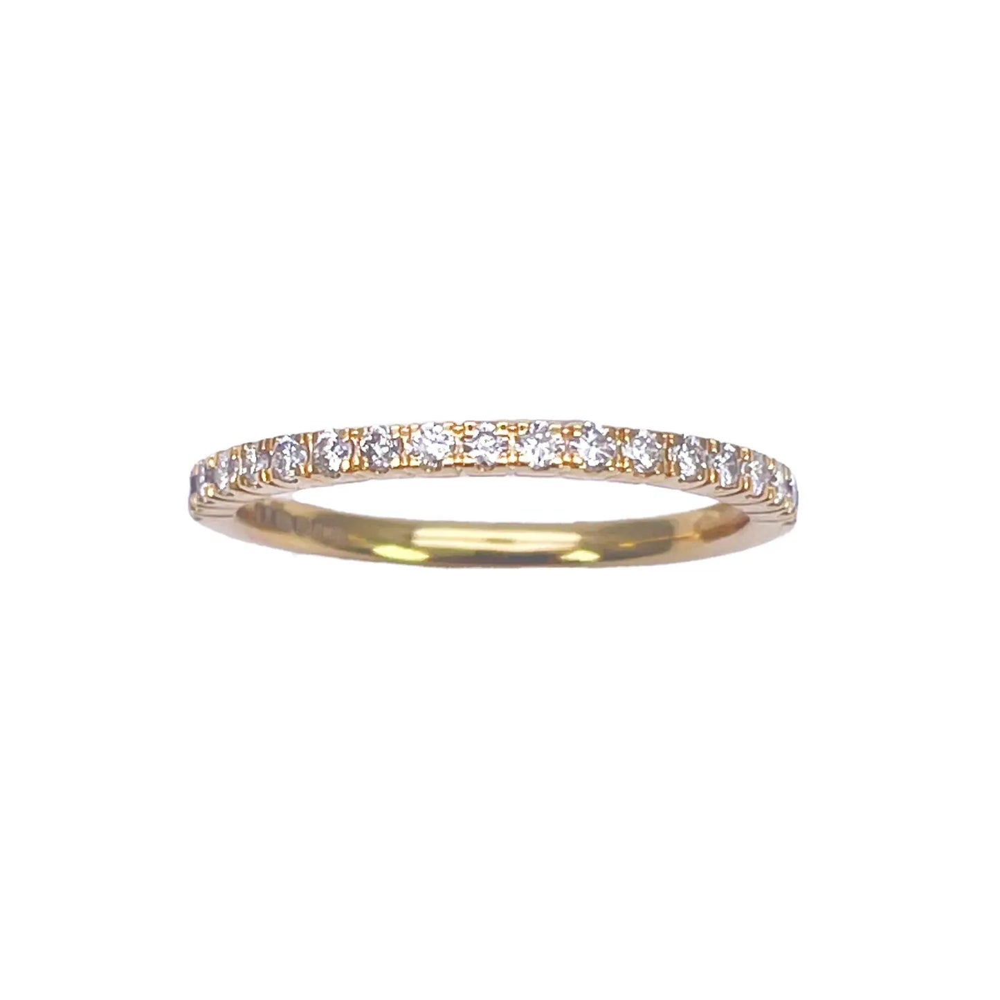18ct Yellow Gold Round Diamond Half Eternity Band Claw Set 0.26ct  Diamond Ring