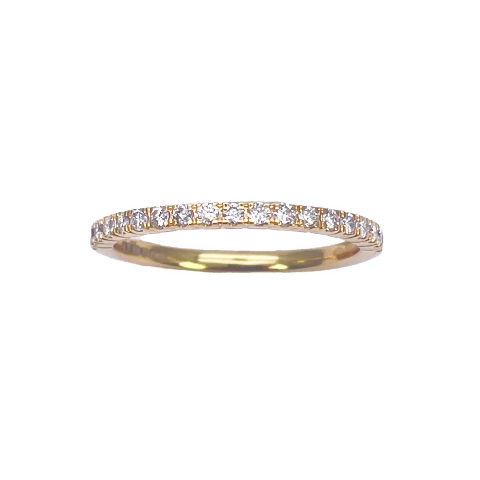 18ct Yellow Gold Round Diamond Half Eternity Band Claw Set 0.26ct  Diamond Ring
