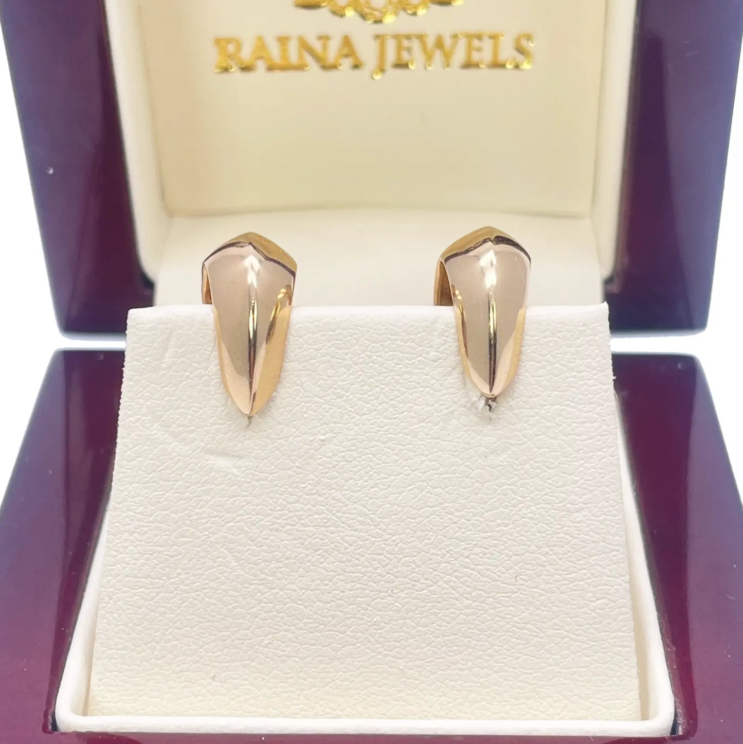 18ct Yellow Gold  Square Hoop Huggie High Polished Minimalist Chic Earrings 