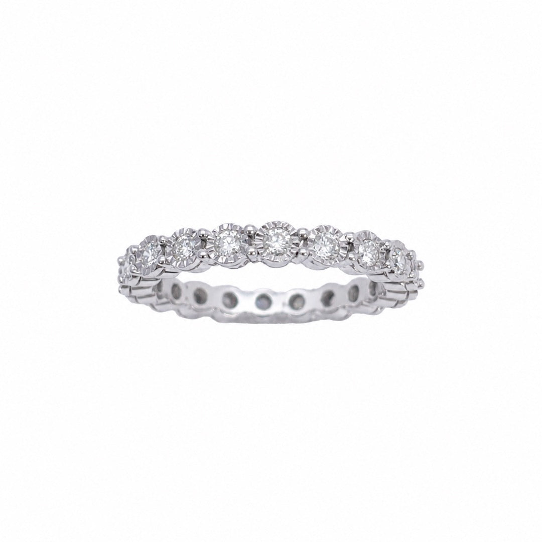 14ct White Gold Natural Diamond Illusion Full Eternity Ring 0.42ct