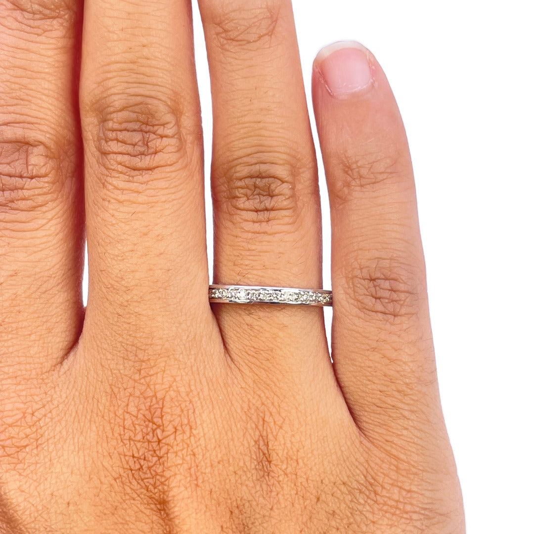 18ct White Gold Natural Diamond Full Eternity Ring Channel Set 0.40ct