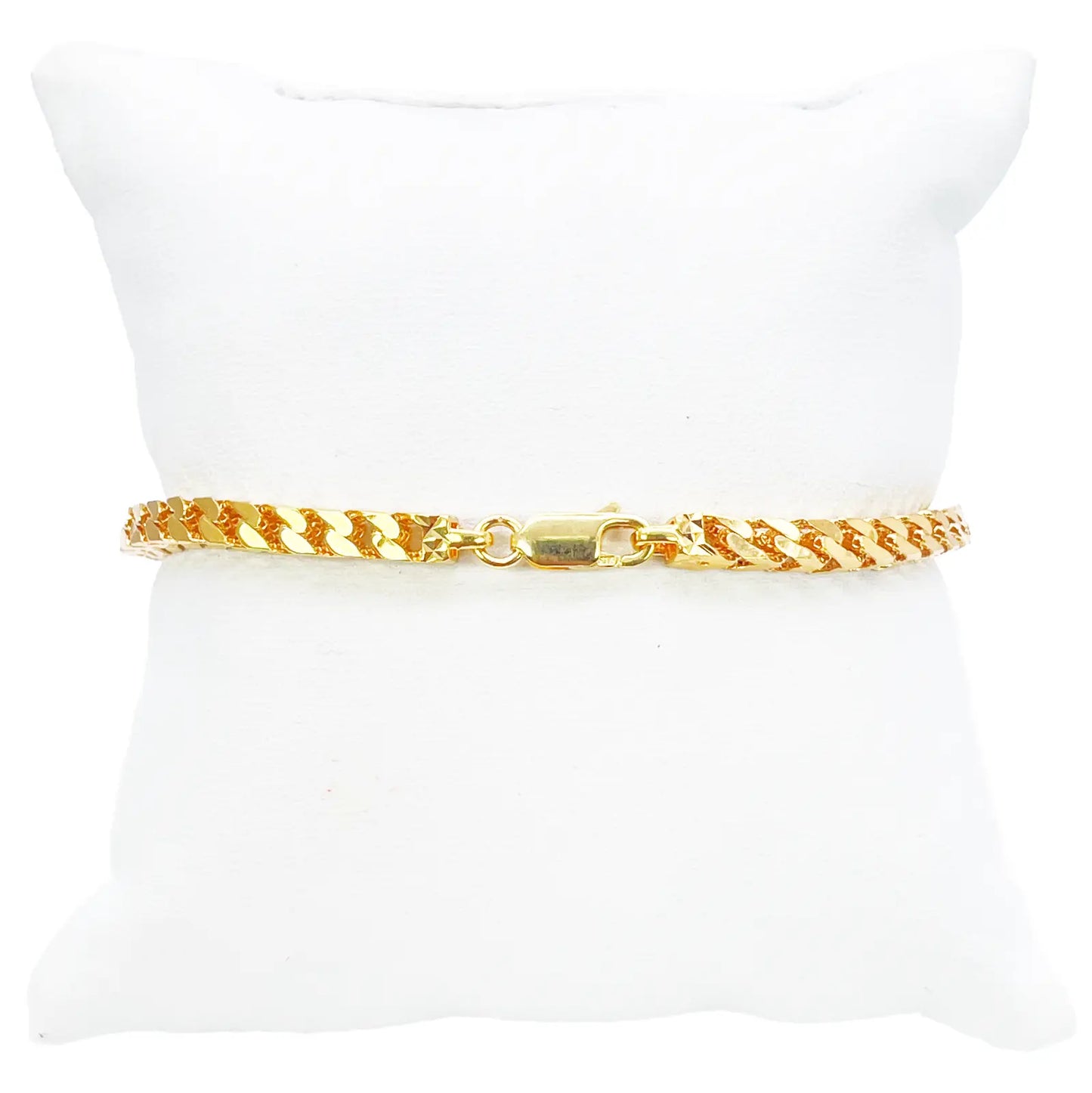 22ct Gold Bracelet Franco Diamond Cut High Polished Lightweight 8.5 Inches 