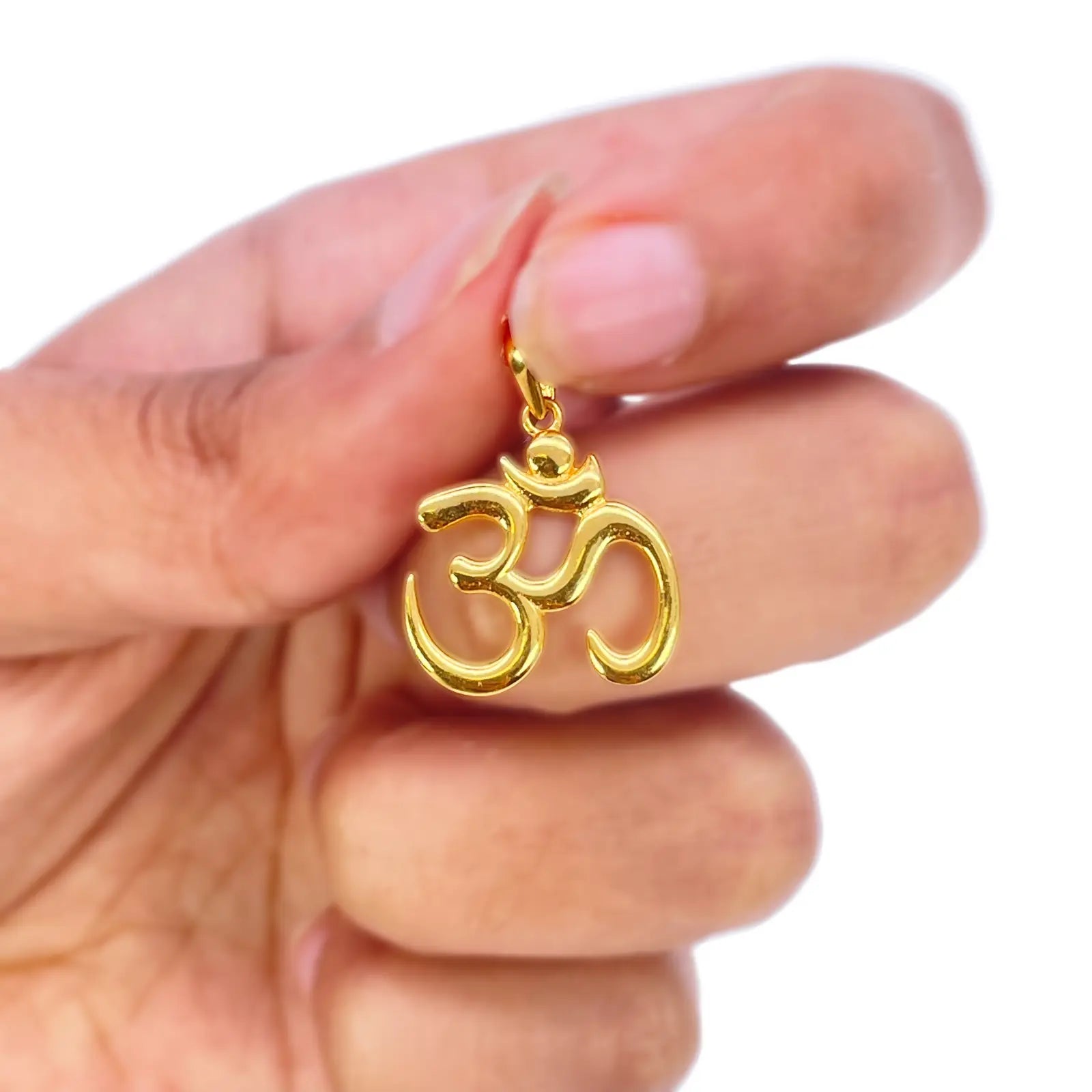 22ct Gold Classic Om Pendant High Polished 20x14mm 