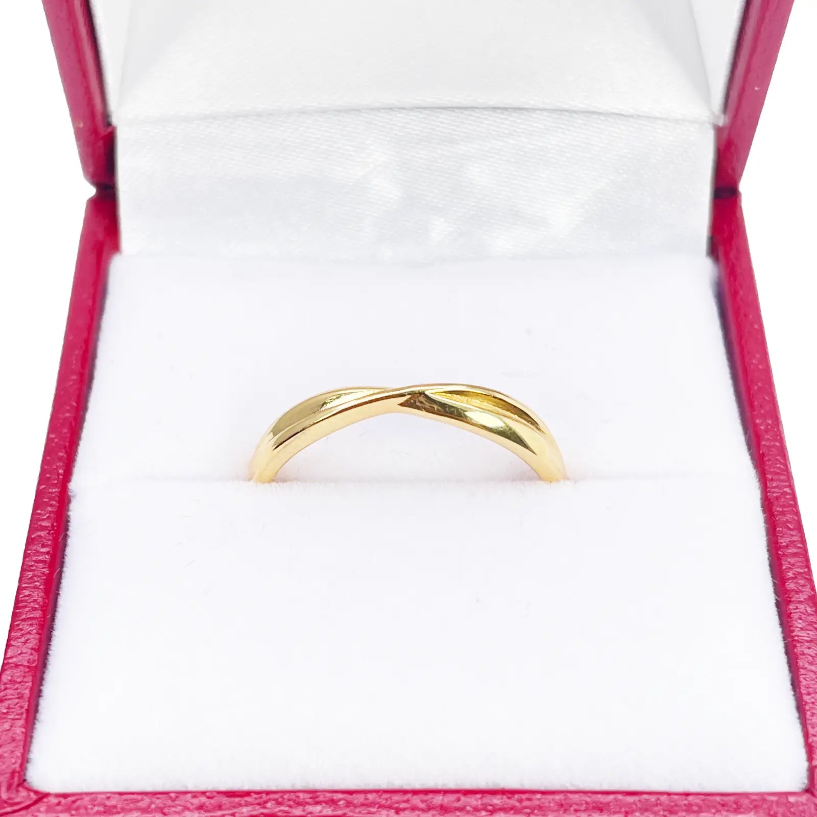 22ct Gold Criss Cross Minimalist Ring High Polished 3 mm Width Size N 