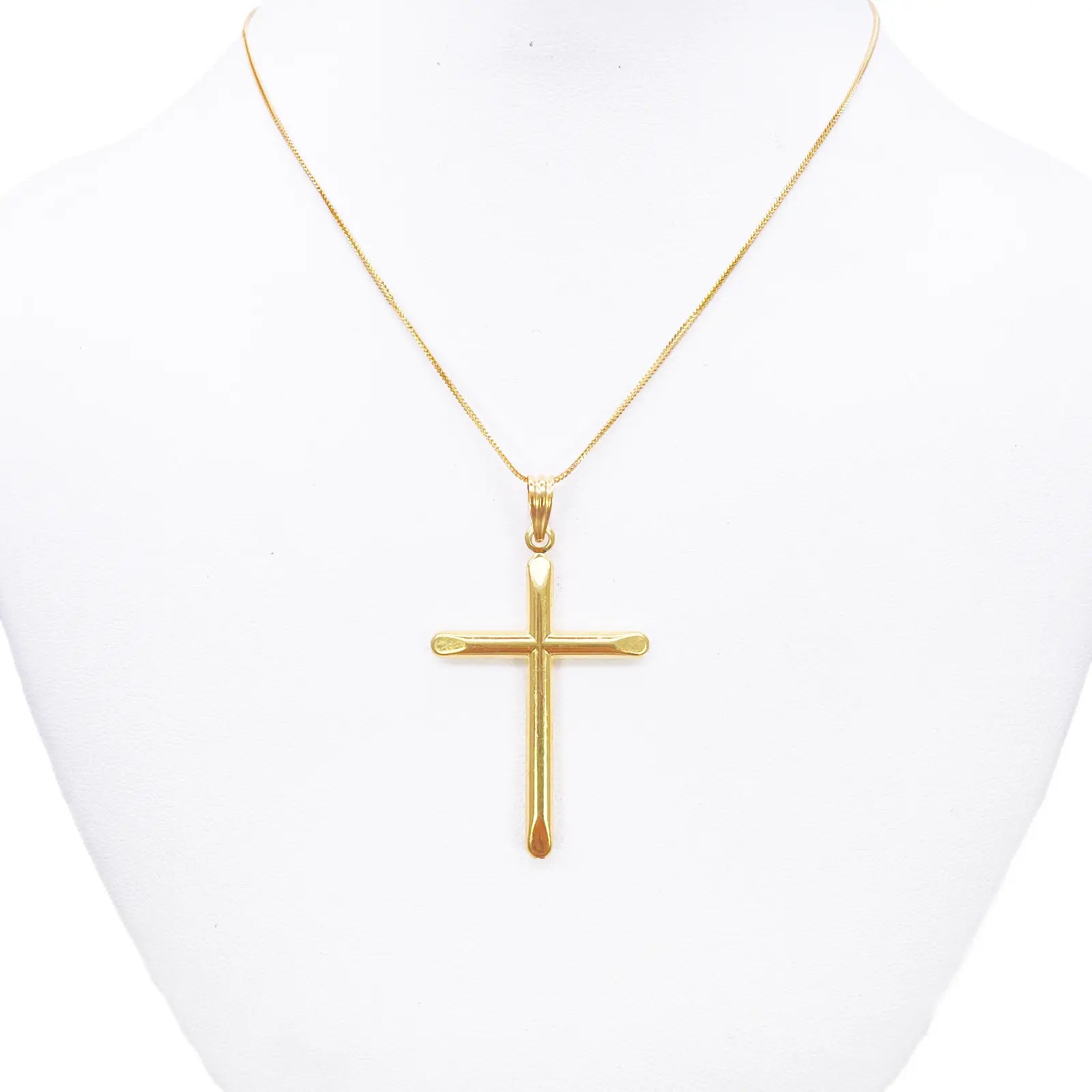22ct Gold Cross Pendant High Polished 45x25.9mm 
