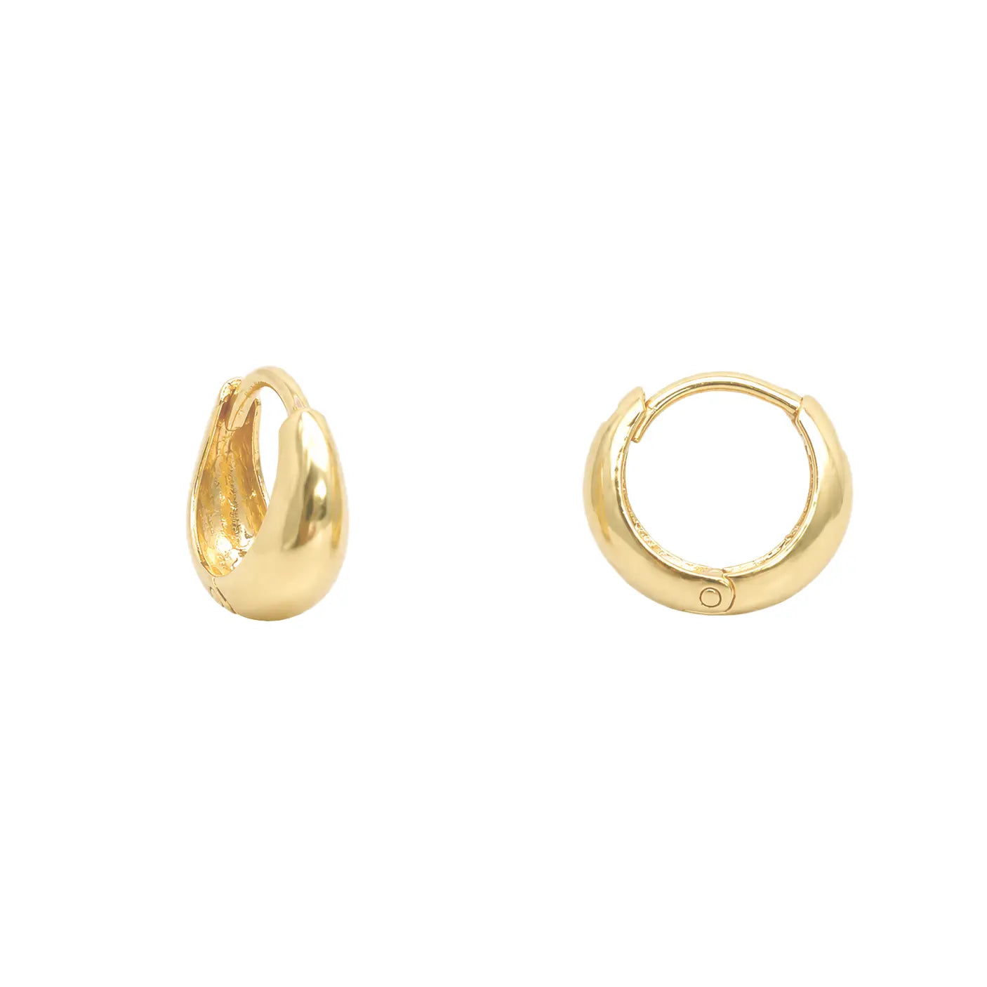 22ct Gold High-Polish Mini Huggie Hoop Earrings, 6.7mm Diameter  Gold Earrings