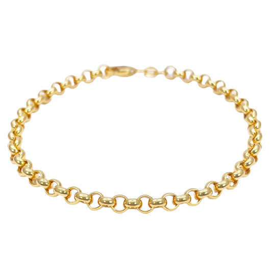 22ct Gold Rolo Bracelet High Polished Lightweight 7.5 Inches 4.9mm 