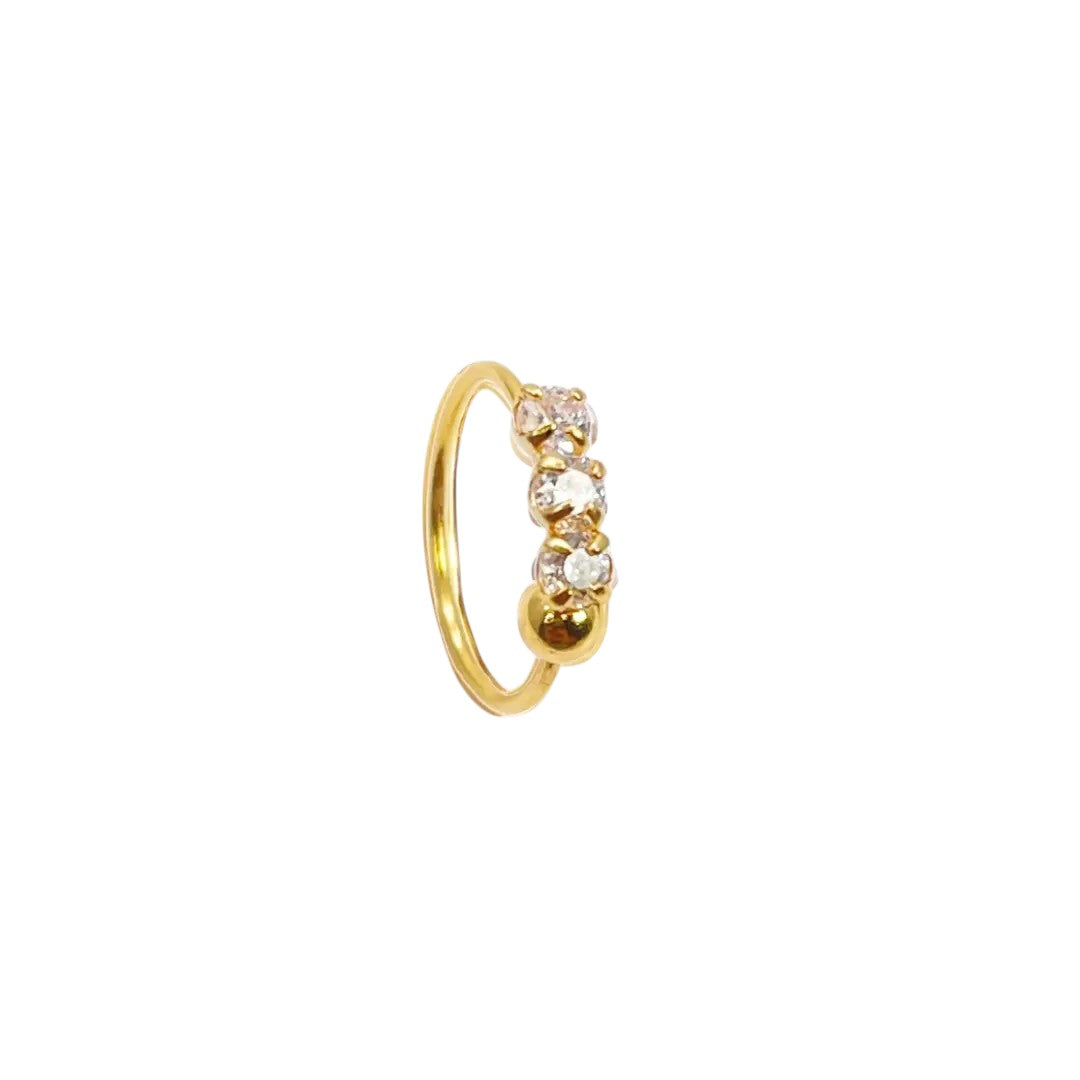 Mini créoles/anneaux de nez en or jaune 22 carats de 8,4 mm de diamètre