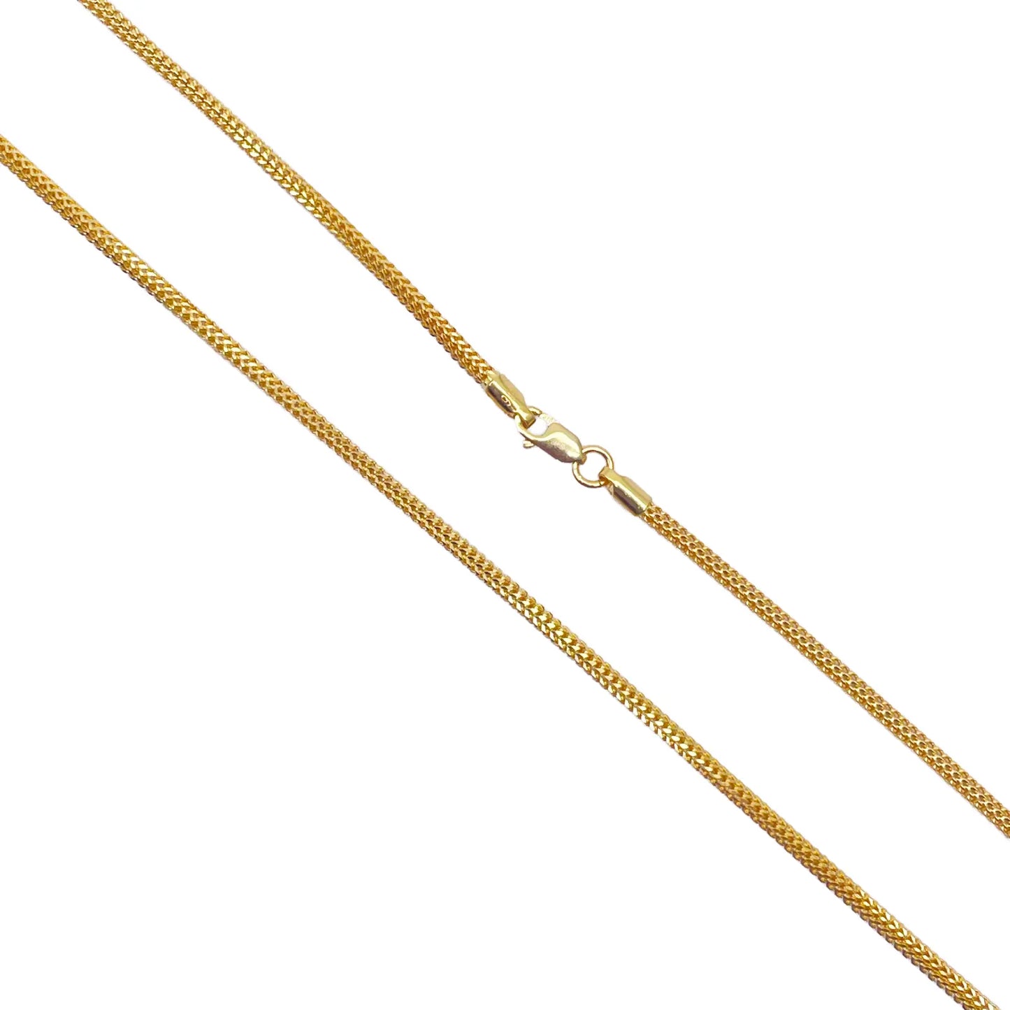 22ct Yellow Gold Foxtail Dragon Chain Necklace 18''inches 1.7mm Width 