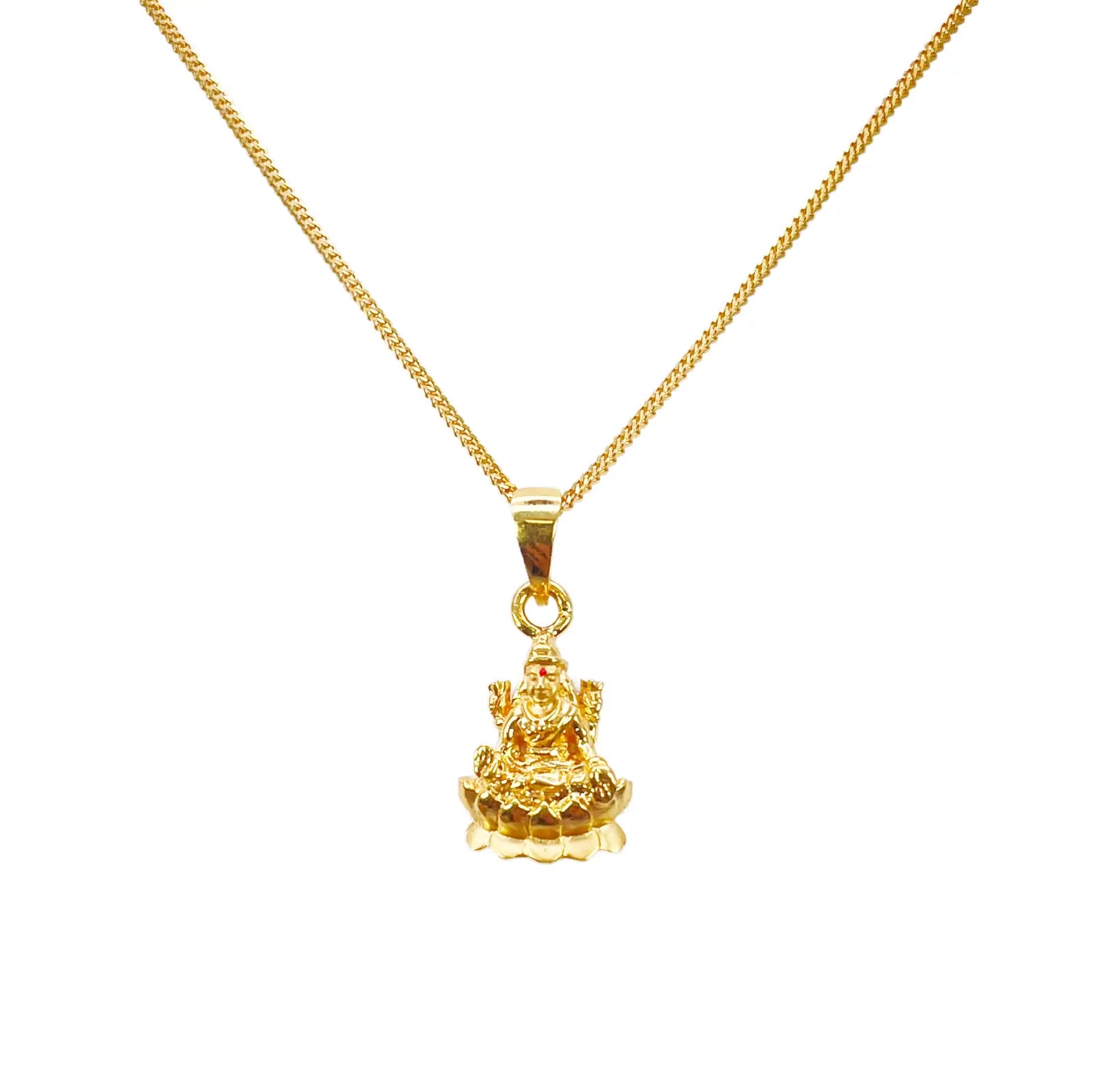 22ct Yellow Gold High Polished Lakshmi Pendant 22mm Length 