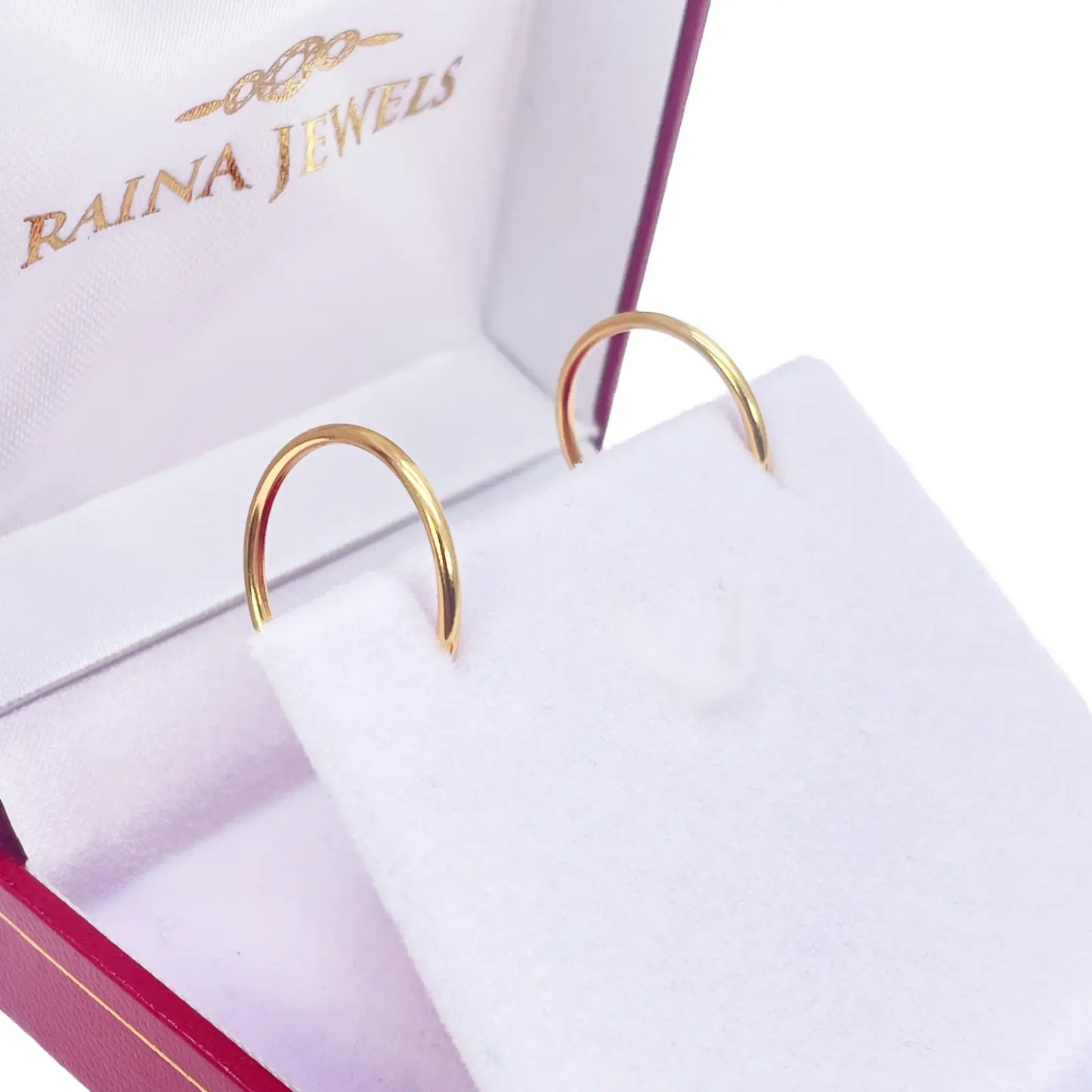 22ct Yellow Gold Pair Of Plain High Polished Hoop Earrings 15.5mm  Diamond Bracelets