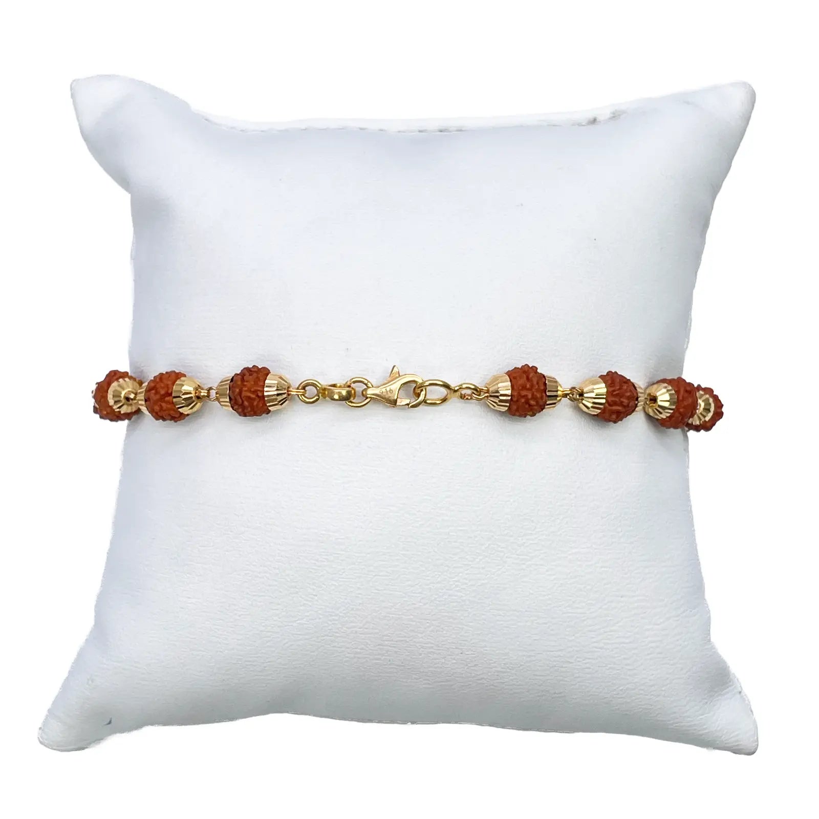22ct Yellow Gold Rudraksha Bracelet 8 Inches 