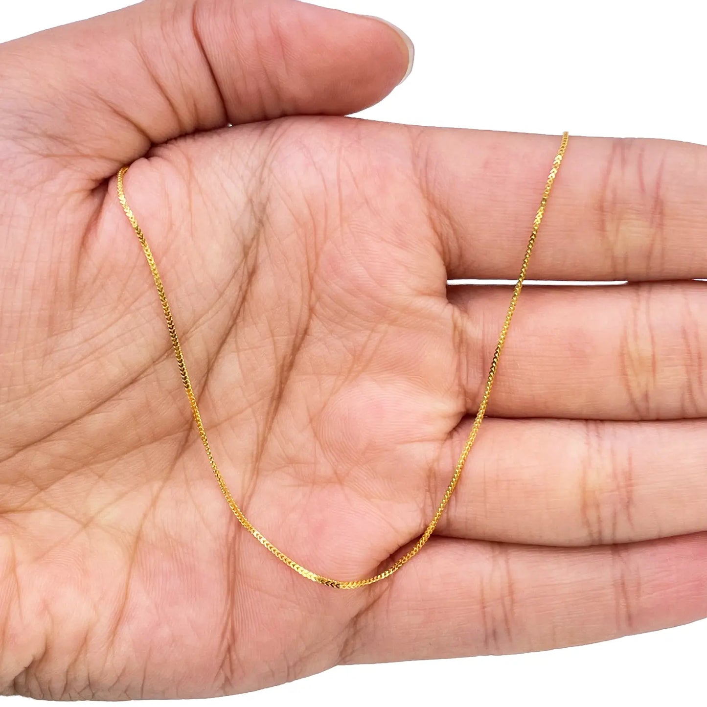 22ct Yellow Gold Solid Foxtail Chain Necklace 20''inches 0.6mm Width 