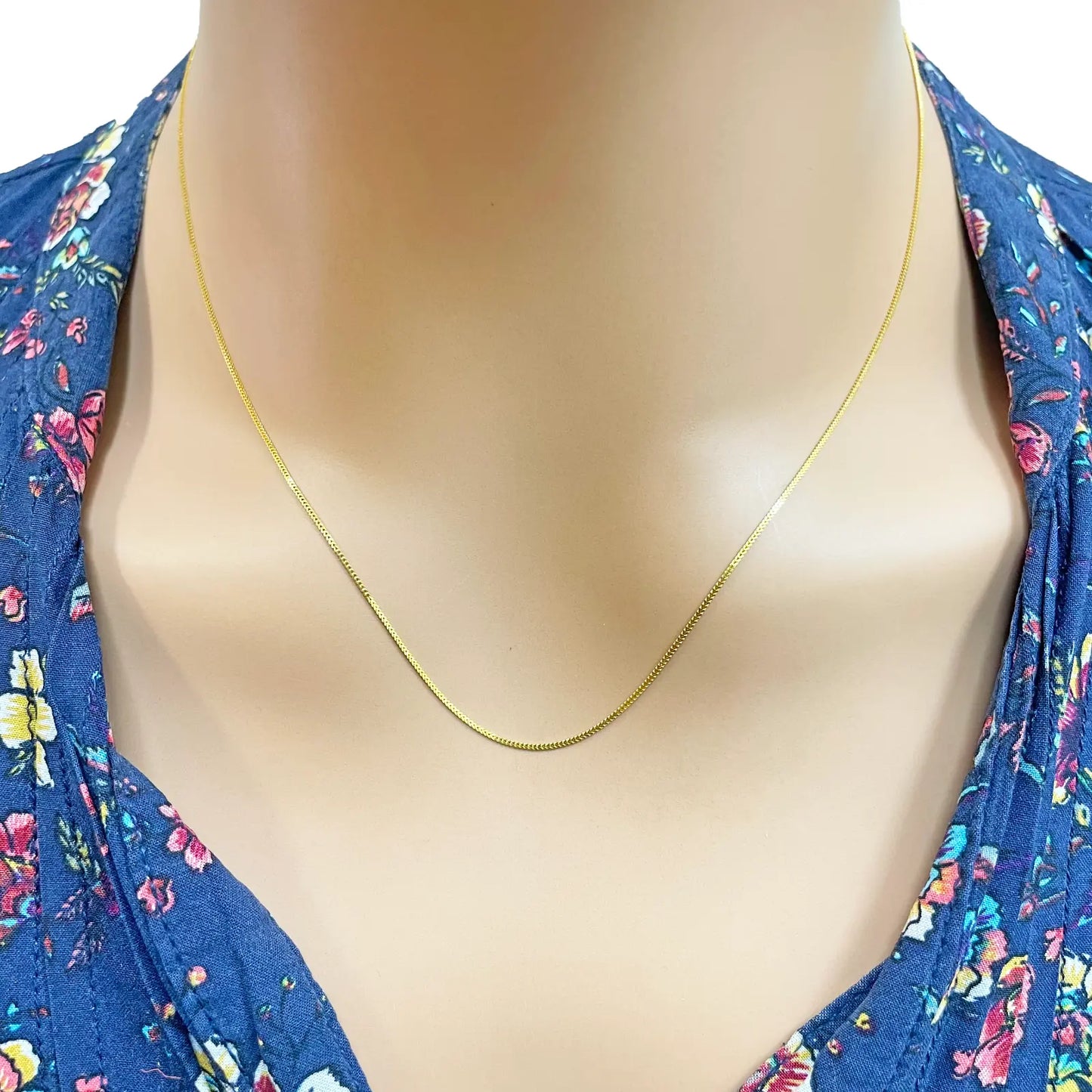 22ct Yellow Gold Solid Foxtail Chain Necklace 20''inches 0.6mm Width 