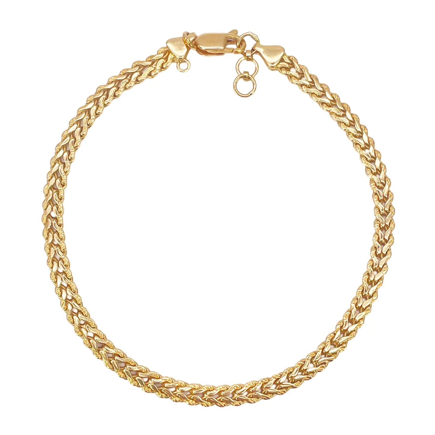 22ct Yellow Gold Textured Spiga Bracelet 8 inches 3.6mm Wide 