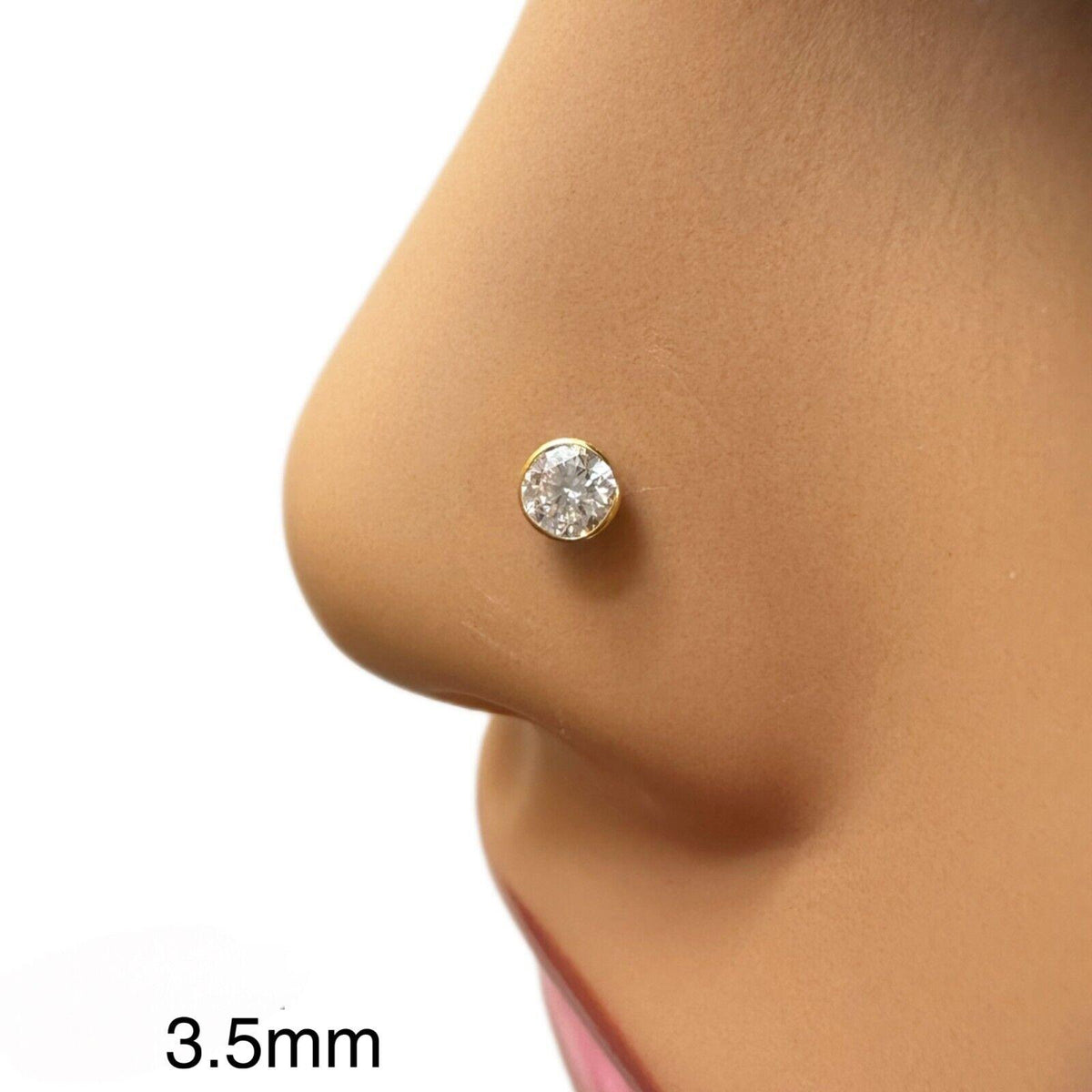 Boucles d'oreilles clous pour enfants en or jaune 22 carats serti clos rond 2,5-4,5 mm