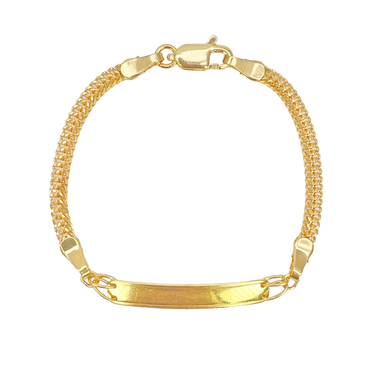 Bracelet enfant en or jaune 22 carats maille plate 5,4 pouces