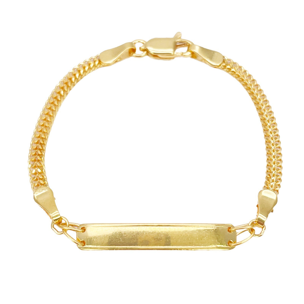 Bracelet enfant en or jaune 22 carats maille plate 5,4 pouces