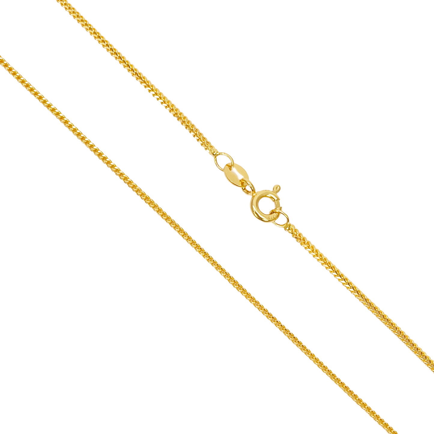 22kt geelgouden massieve foxtail-ketting, 16 inch, breedte 1,2 mm