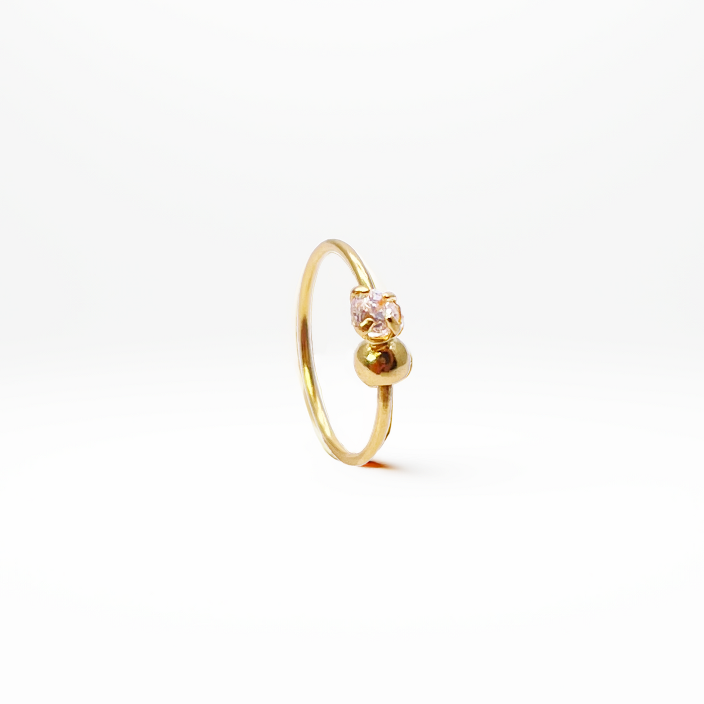 Créoles en or jaune 22 carats, petite bague créole de nez Huggie 8,8 mm