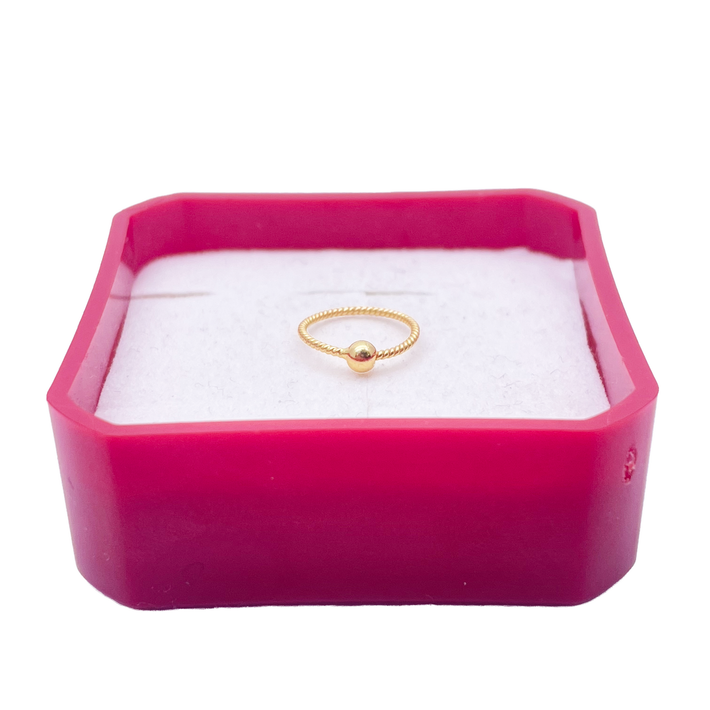 22kt geelgouden kleine touwachtige fijne neusring, diameter 8 mm