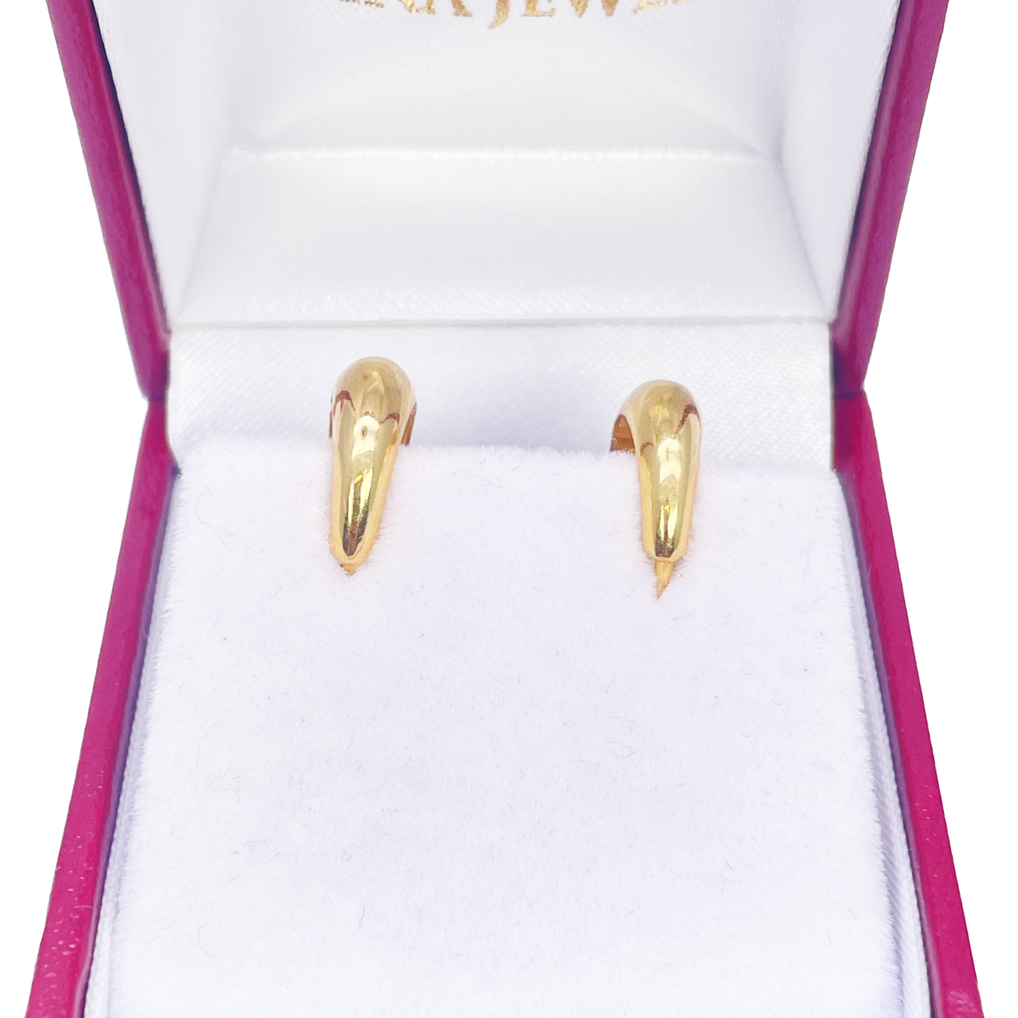 Boucles d'oreilles créoles huggie dôme hautement polies en or jaune 18 carats, diamètre 10,8 mm