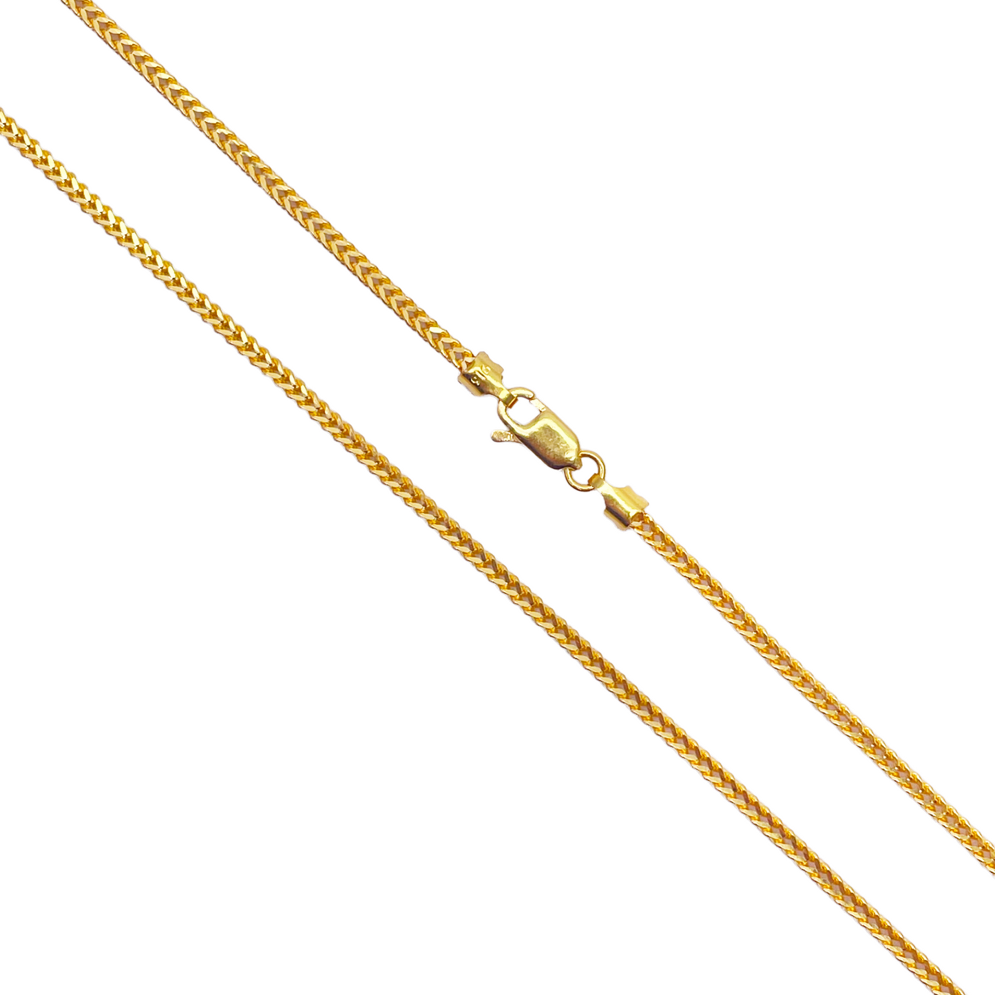 22ct Yellow Gold Foxtail Chain Necklace 22 Inches 2.2mm Width