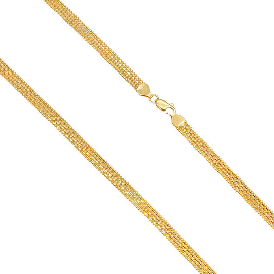 22ct Yellow Gold Flat Link Chain Necklace 20 Inches 5.2mm Width