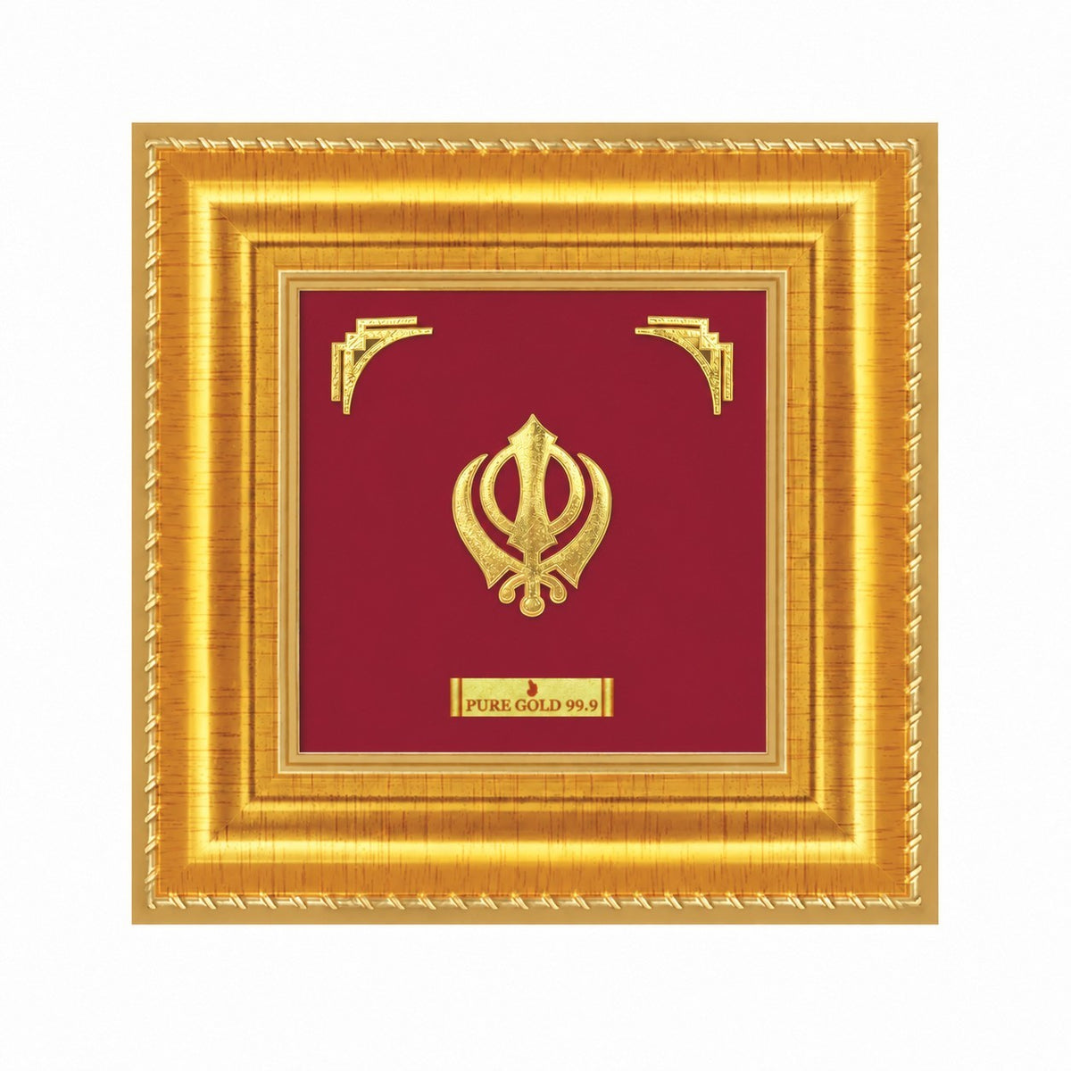 24ct Pure Gold Leaf Khanda Frame 12.7 x 12.7cm