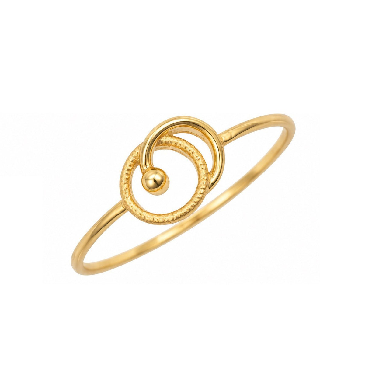 22ct Yellow Gold Double Swirl Ring High Polished Wave Design