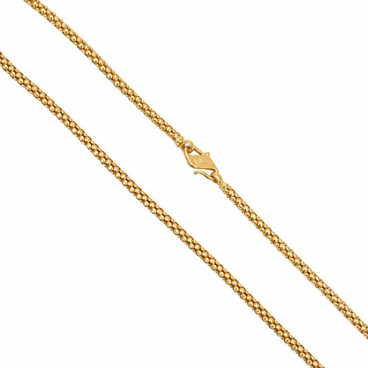 22ct Yellow Gold Popcorn Chain Necklace Textured Link Design