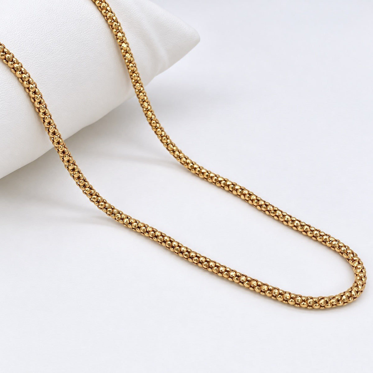 22ct Yellow Gold Popcorn Chain Necklace Textured Link Design