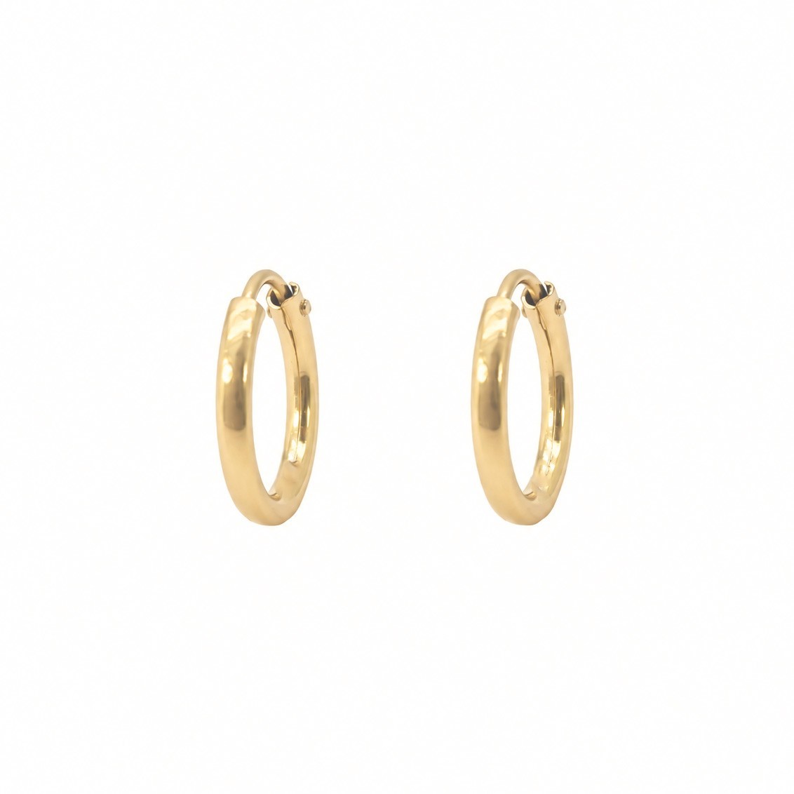 22ct Yellow Gold Plain Polished Tiny Hoop Earrings 8.5mm Children & Adult